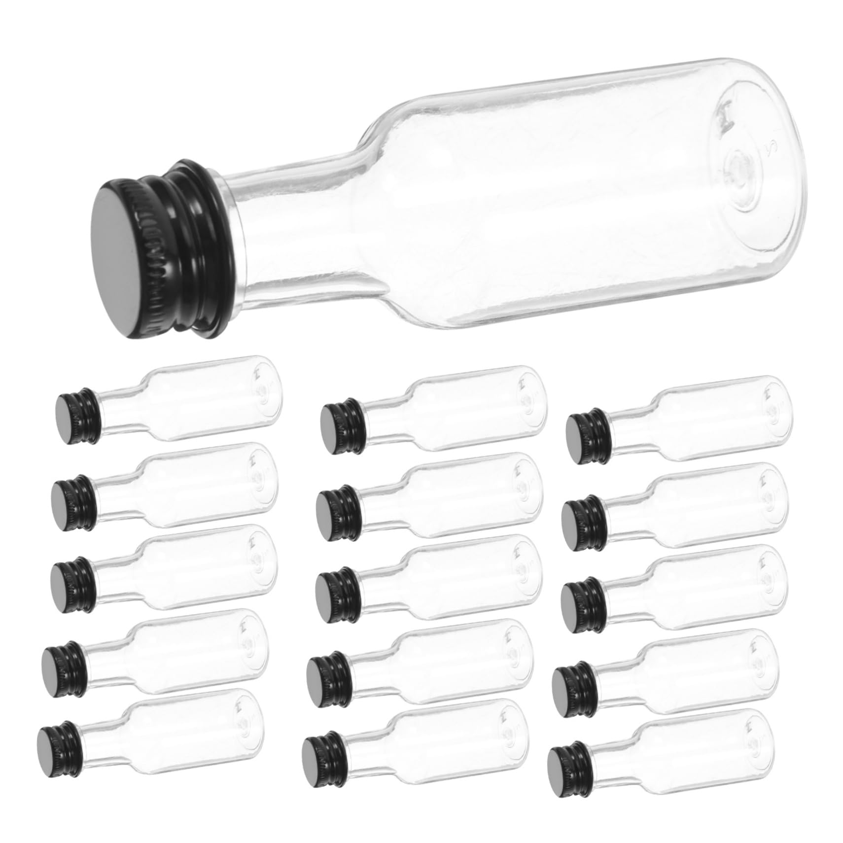 Unomor Cap 25ml Mini Bottles 24 Pack Plastic Wine Bottles for Creative Drink Storage