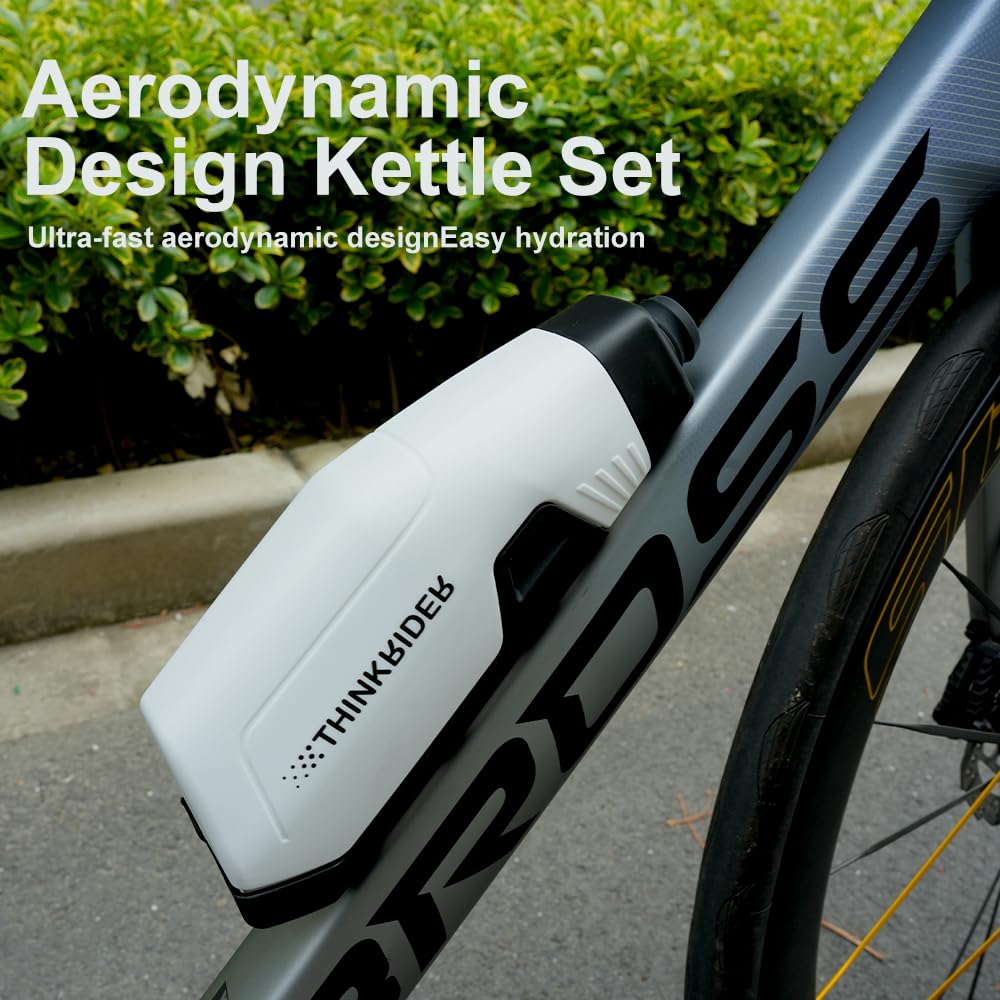 ThinkRider Lekki aerodynamiczny pojemnik na bidon 650ml, kompatybilny z rowerem górskim i szosowym (szary)