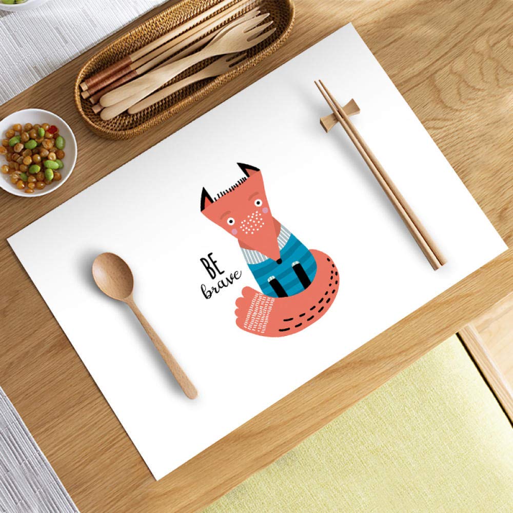 Lklnkvl Yr9 8 Placemats, Tasteless Waterproof Table Mat Western Cloth Coaster Student Pvc Anti-Scald Heat Insulation Home-Yr9-1_35*45Cm(,30 * 40Cm)