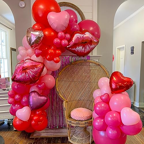 Image of Voircoloria 110pcs Hot Pink Balloons 12inch Dark Pink Latex Party Balloons for Graduation, Wedding, Birthday, Princess Theme Party, Valentine's Day, Baby Shower, Anniversary Party Decorations