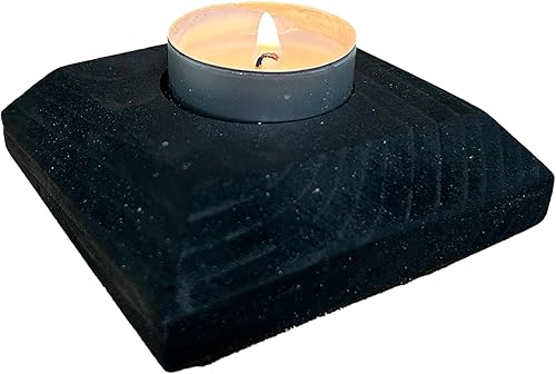 Miniatura 23 de Portavelas de madera para velas de té, 3.5 pulgadas, decoración del hogar de mesa (vela no incluida) (1, rojo, cónico moderno) Rojo,Gris barril