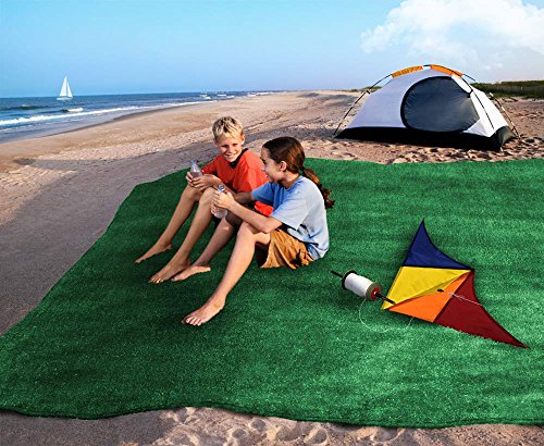 House, Home and More Outdoor Turf Rug - Green - 10 Feet X 25 Feet - Image 3