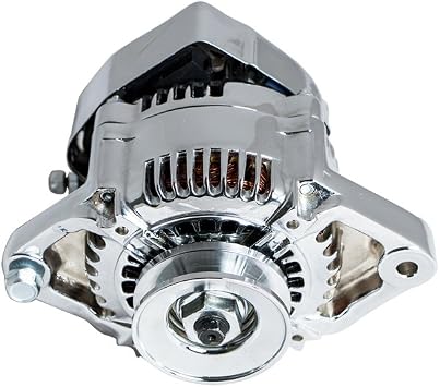 Top Street Performance Denso Style 90 Amp Mini Race Alternator - Chrome