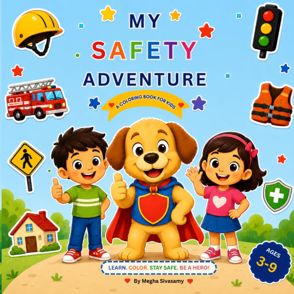 Safety Adventure: A Fun Coloring Book for Kids Ages 3–9
