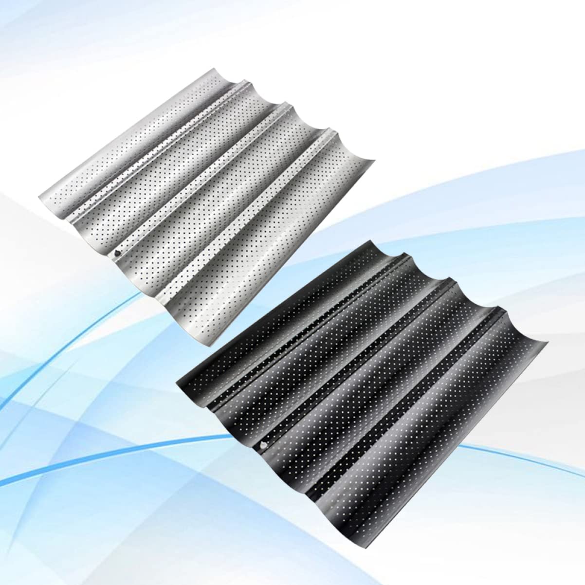 COLLBATH Kastenform für Brot Backen Perforiert Wellenbrote Backofen Toaster aus Lebensmittelechtem Kohlenstoffstahl Antihaftbeschichtet Zufällige Farbe