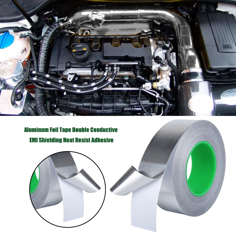 Cinta conductora de papel de aluminio engrosada, resistente a altas temperaturas, blindada, protección electrónica de señal, cinta de papel de aluminio conductora de doble cara autoadhesiva ignífuga e