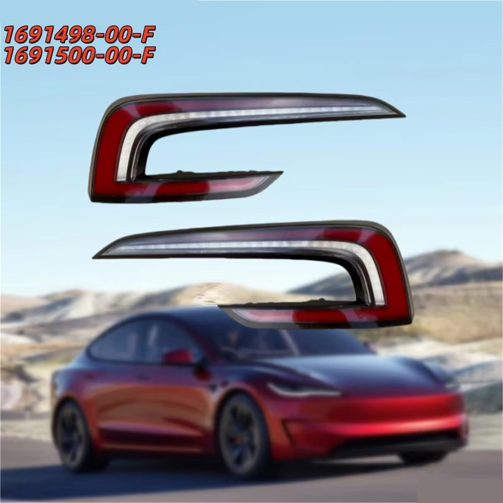 Piloto Trasero Para Tesla Para Model3 2023-2025 1691500-00-F 1691498-00-F Incluye Luz Freno Conjunto Trasera Coche Piloto Posterior(Right)