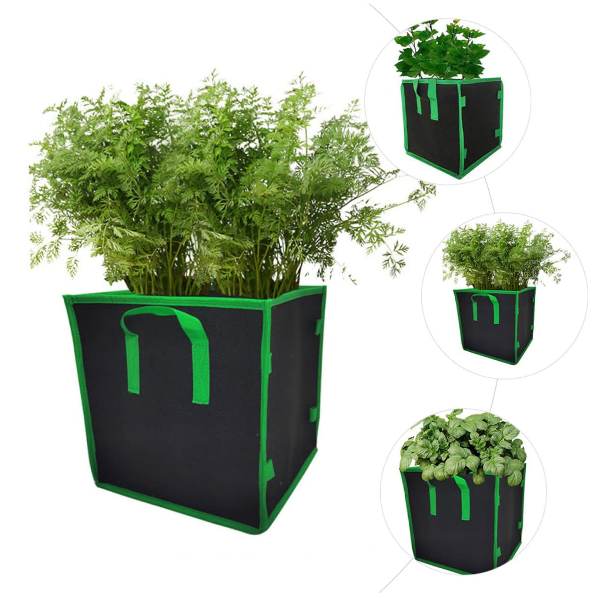 Kisangel 4 Sätze Sämlingsbeutel Pflanztasche Wachsen Growbags Aus Filz Aufbewahrungstasche Taschen Für Sukkulentenpflanzen Pflanzenbehälter Gefühlt 2 Stück * 4