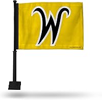 Vista 58 de Rico Industries Bandera de coche de doble cara de la NCAA, gran accesorio para automóvil