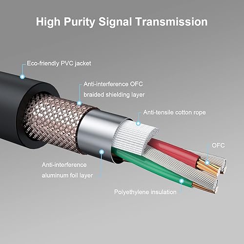 Miniatura 9 de EBXYA Cable de micrófono de micrófono equilibrado TRS a XLR macho de 14 pulgadas de 10 pies, conector XLR a 6.35, 1 paquete
