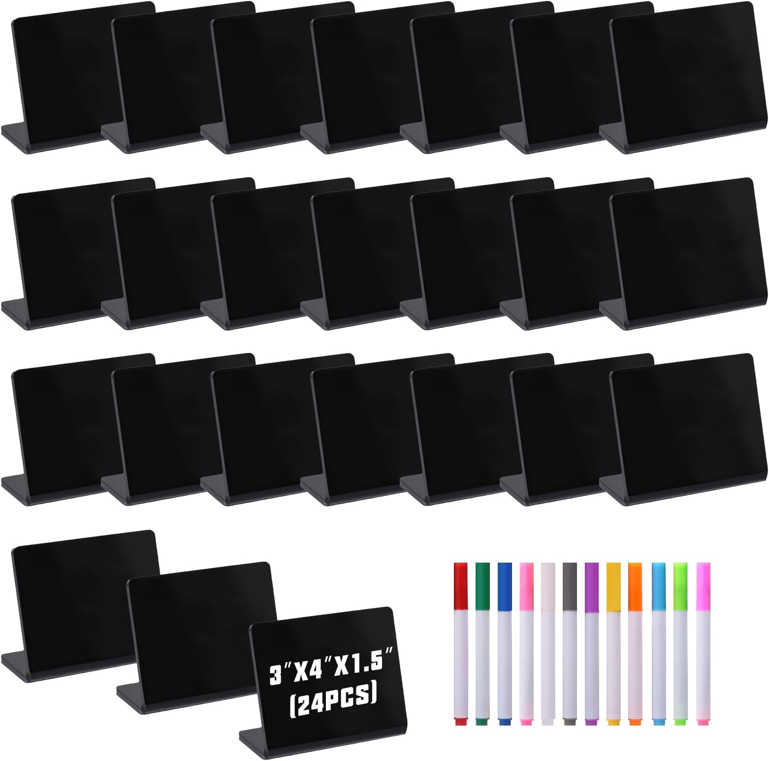 Paquete De 20 Mini Letreros De Pizarra De 4.0 X 3.0 In Para Comida