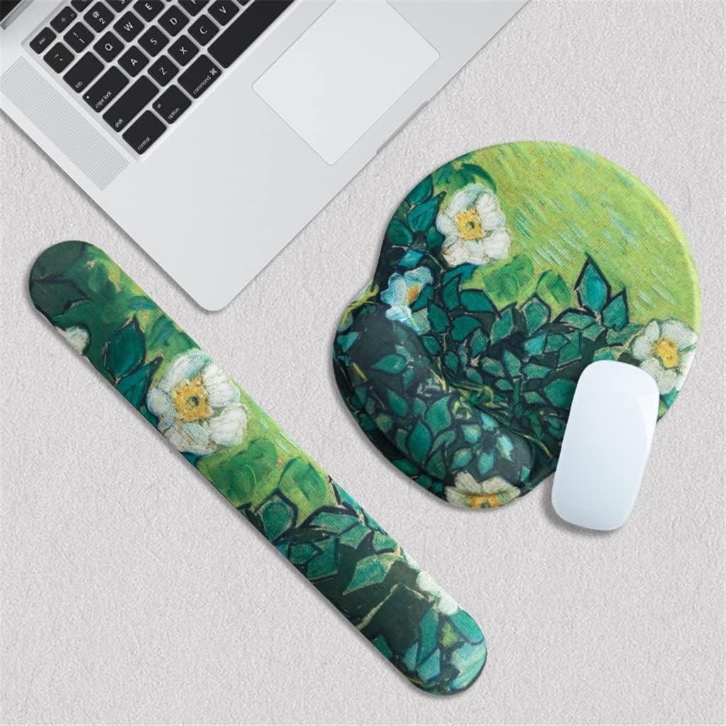 Mouse Pad Wrist Rest Keyboard Pad Wrist Rest Pad and Mouse Silica Gel Wrist Rest Support with Milk Silk