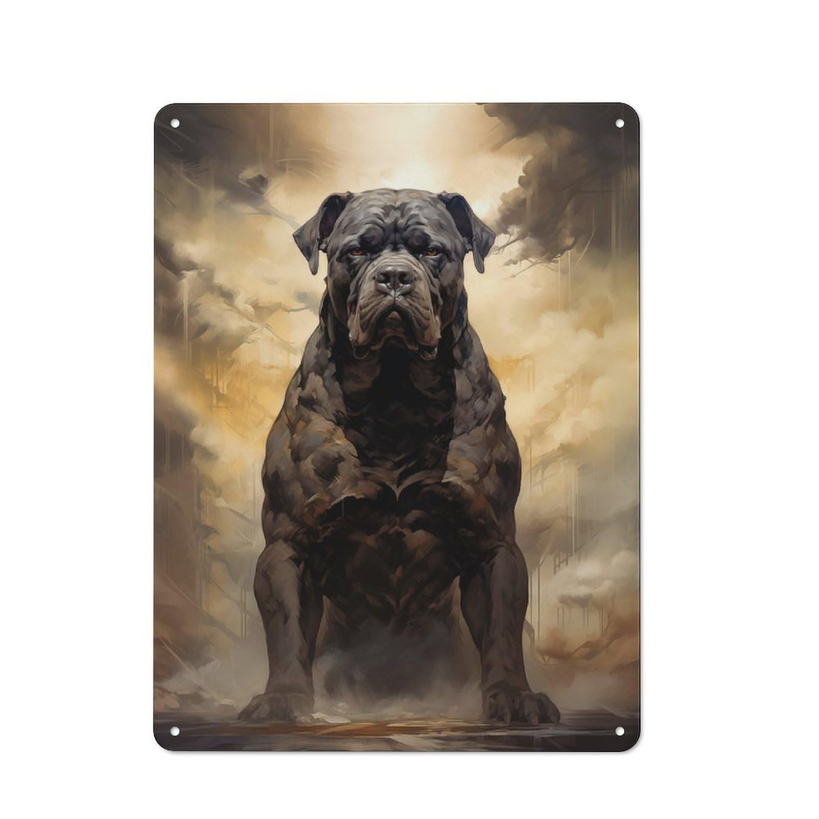 Junmoney Dog Of War Retro Printed Metal Sign 40X30cm For Garage Or Workshop, For Garage, Workshop And Man Cave Decoration