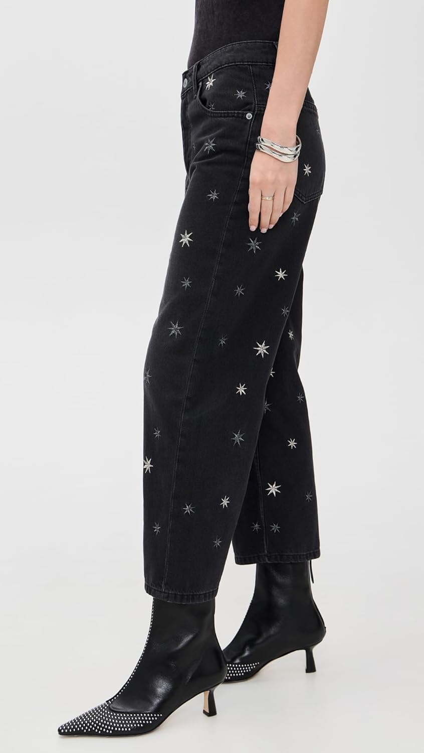 Free People Women's Deep Trance Shine Embroidered Jeans - Image 4