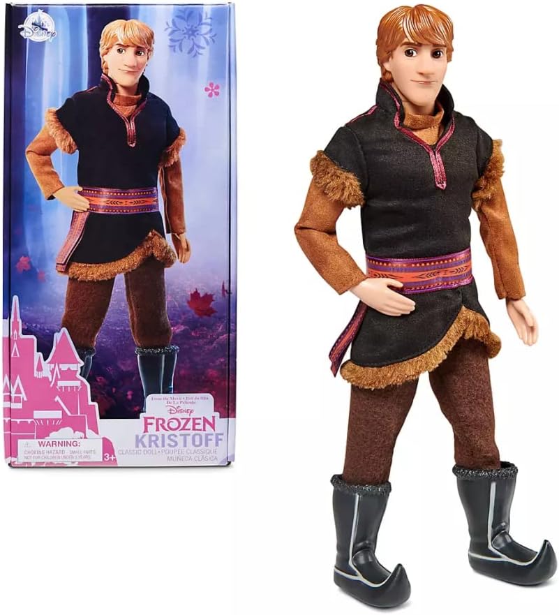 Disney Store Official Kristoff Classic Doll for Kids Frozen, 32cm/12”, Fully Posable Toy with Moulded Hair and Sherpa Boots