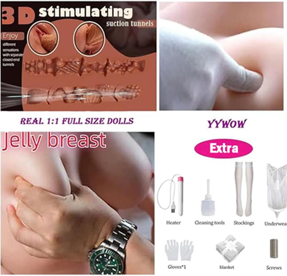 5.5FT 112LB Super Fat Sex Doll, Life Size Full Size Sex Toy, TPE Silicone Full Body Sex Masturbator, Big Breasts Sex, 3 Channel Sex, Surreal, for Men, Standing Foot Adult Toys