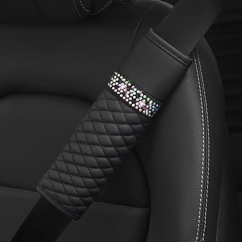 Miniatura 5 de zipelo 2 fundas para cinturón de seguridad de automóvil, almohadillas de cuero transpirable que protegen tu cuello, correas de arnés para una