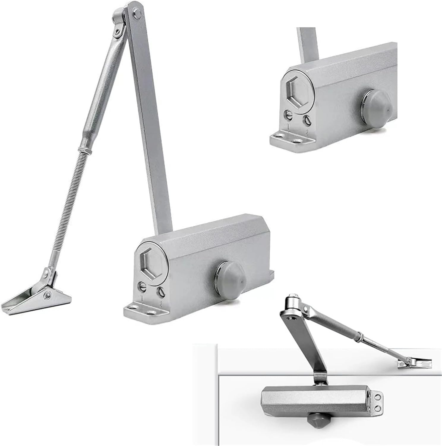 Compatible Hydraulic Adjustable Door Closer Metal Spring Buffer Residential Commercial(45-85KG)