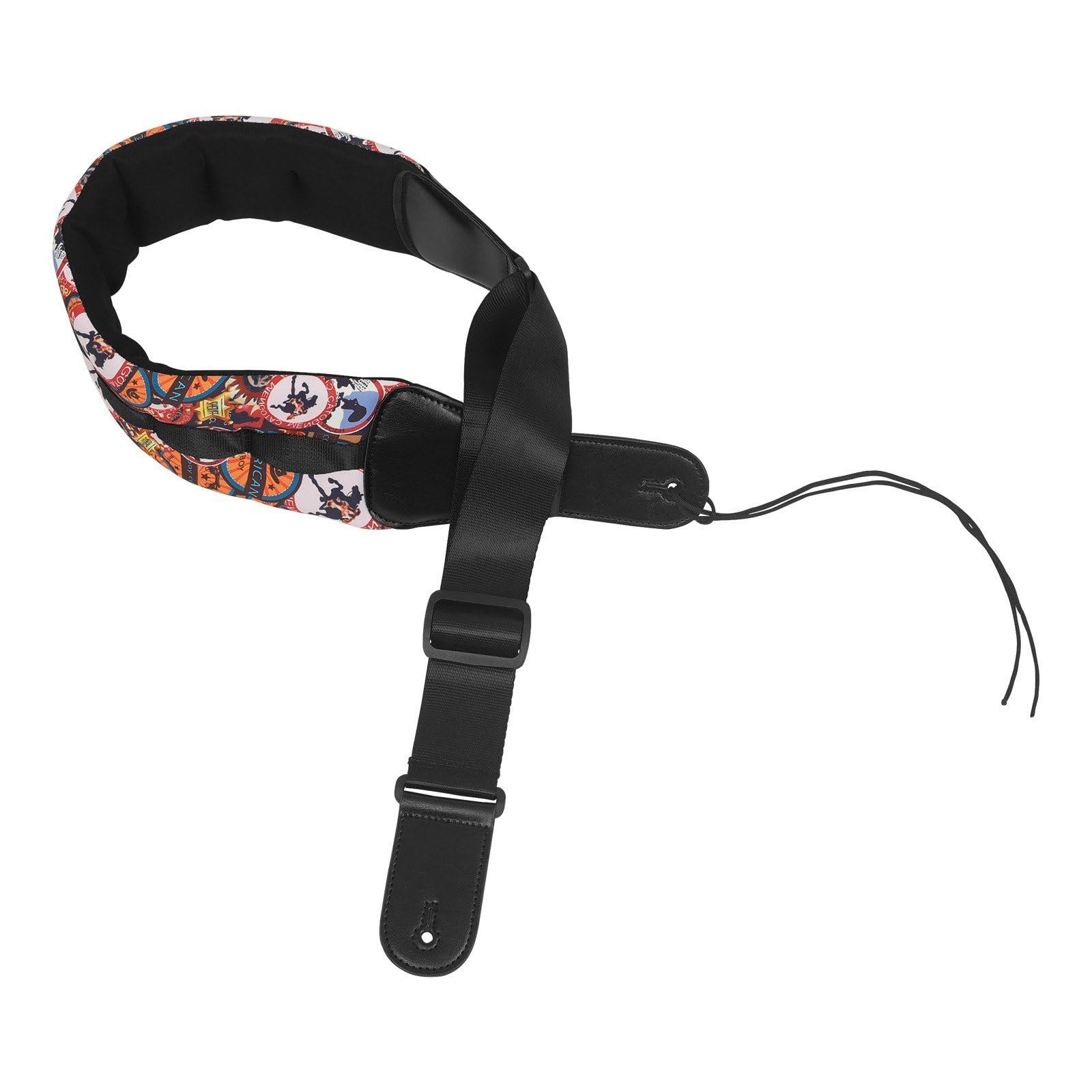 Correa de Guitarra Acolchada Correa Ajustable Arnés Cinta Bandolera con Material Textil Resistente y Extremos Reforzados para Mayor Estabilidad Adecuada para Bajo Estudio Escenario