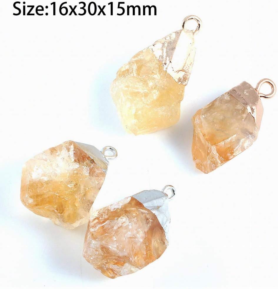 LHJ 3 Pcs Natural Citrine Stone Pendants Charms Irregular Yellow Healing Crystal Pendants for Jewelry Making Necklace Bracelet Meditation - Image 2
