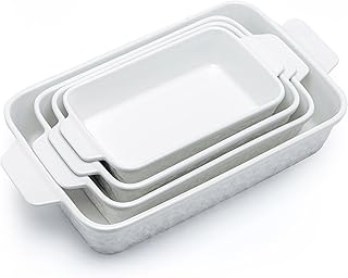 Casserole Dishes for Oven, Baking Dishes, Ceramic Bakeware Sets of 4, Re...