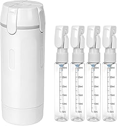 4 in 1 Travel Dispenser, Travel Bottles for Toiletries, Leak Proof Refillable Dispenser Set for Shampoo Conditioner Lotion Cream, Portable Containers for Vacation and Business Travel (White)
