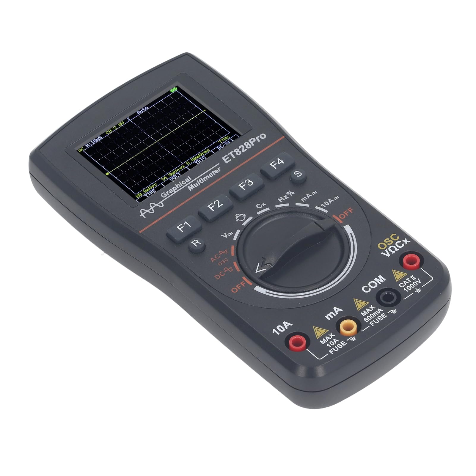 Garosa Multimetro Oscilloscopio Portatile 2 in 1 con Display a Colori 2,4 Pollici Frequenza di Campionamento di 50 Msps per Test e Debug di Circuiti Elettronici