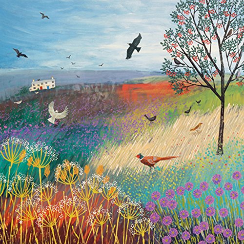 Jo Grundy Art The Rowan Tree Square Blank Greeting Card by Artist Cards