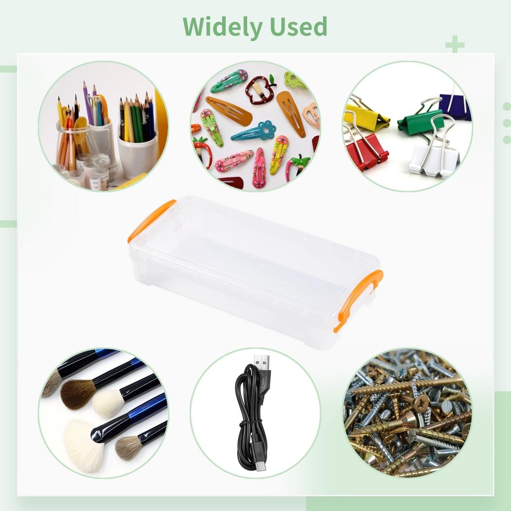 6-pak dużych przezroczystych plastikowych piórników z bezpieczną pokrywą zatrzaskową, pudełko do przechowywania artykułów biurowych, długopisów żelowych, ołówków i nie tylko