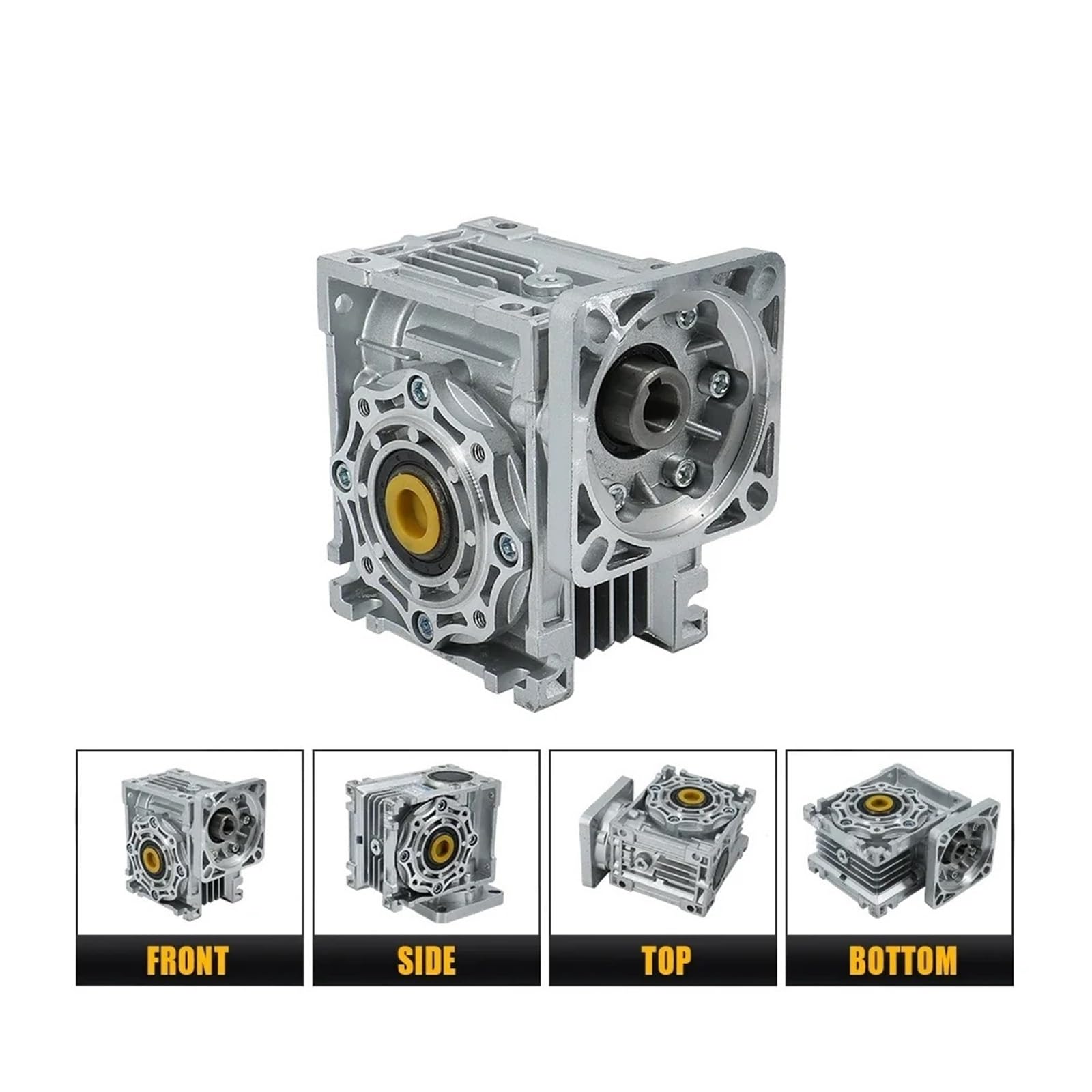 Riduttore a vite RV040 per NEMA23, ingresso 11mm, uscita 18mm | Per cambi 60x60mm e motori a induzione con flangia, rapporti 30:1, 50:1, 60:1, 100:1(50 to 1)