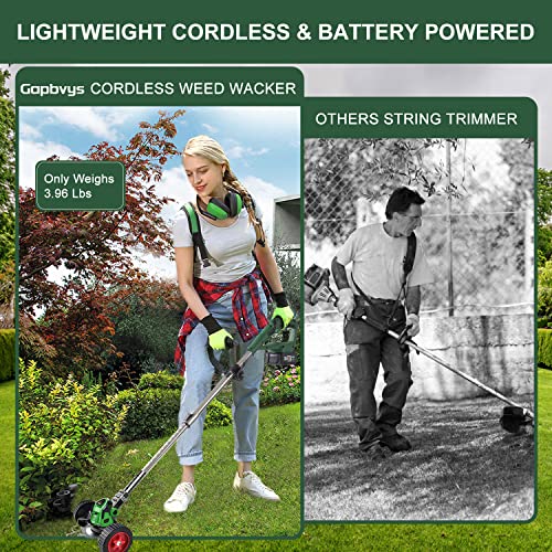 Electric Cordless Weed Wacker Grass Trimmer, 3-In-1 Lightweight Push Weed Eater & Edger Lawn Tool, 24V Brush Cutter Battery Powered With Shoulder Strap And 3 Types Blades For Yard Garden #TOP6