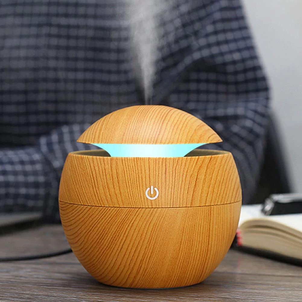 Retoo Aroma Diffuser 150ml, Luftbefeuchter Aromatherapie, Aromatherapie Öle Ultraschall mit LED Licht, Ätherische Öle Diffuser, elektrische Duftlampe für Büro, Schlafzimmer, Spa-Gelb
