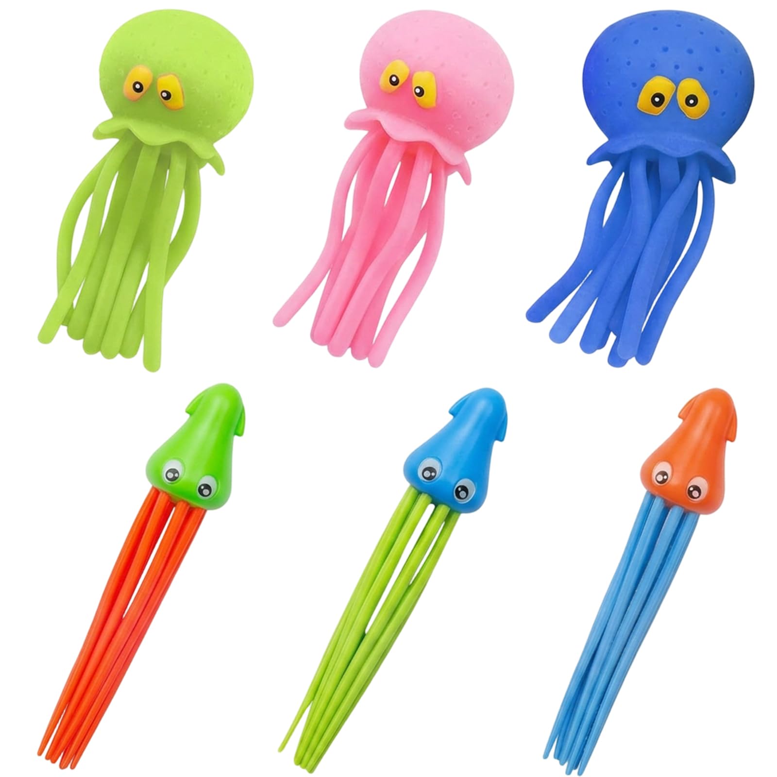 6-Piece Dive Toys, Diving Toys for Swimming Pool, Underwater Octopus Set, Interactive Pool Games Equipment, Sinking and Floating Water Activity Accessories