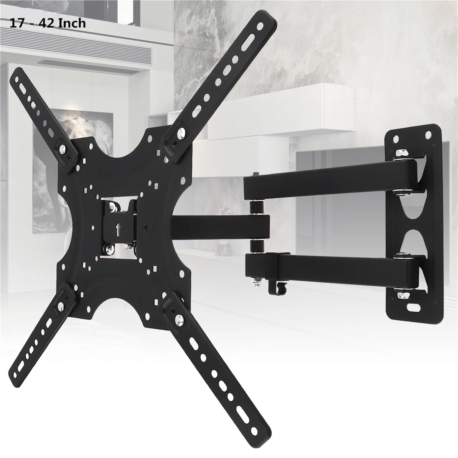 SERDAS Supporto telescopico regolabile da parete per TV LED/LCD da 17-42 pollici, 15-40 pollici, 14-47 pollici (adatto per TV da 15 a 40 pollici)