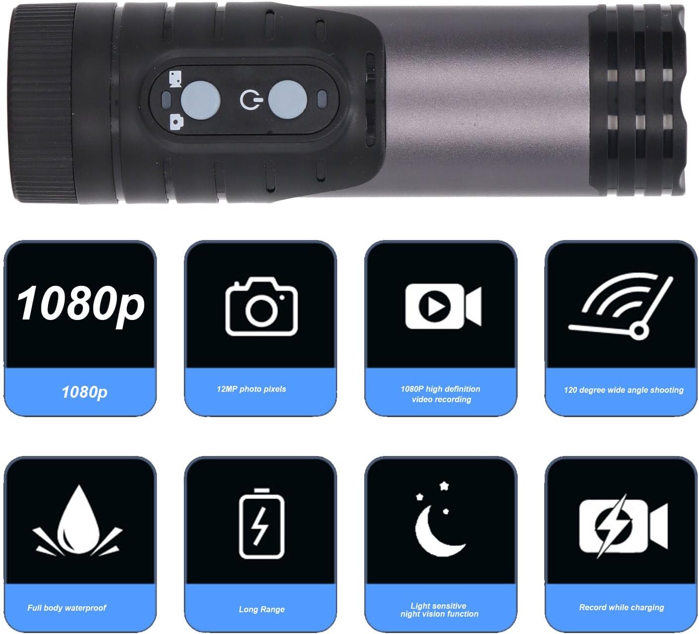 Motorcycle Helmet Camera, 4K Bike Video Camera Sports Action Camera with Handle Brackect, 120° Wide Angle, IP66 Sport for Outdoor Wilderness, Climbing