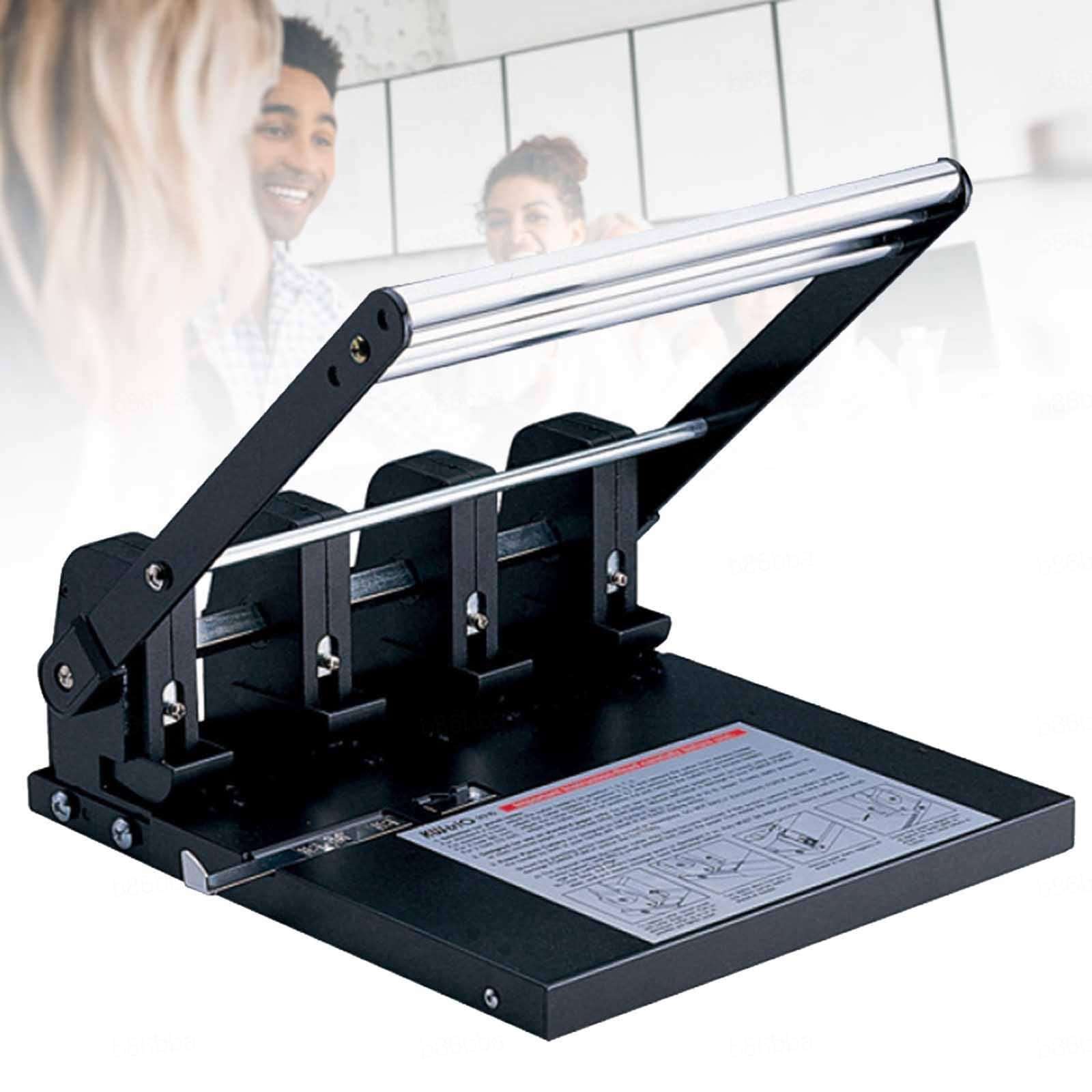 Perforatrice Robusta a 3 o 4 Fori (Capacità 150 Fogli) – Perforatrice Regolabile con Interasse Variabile – Struttura Interamente in Metallo con Leva – Ideale per Ufficio,4-Hole