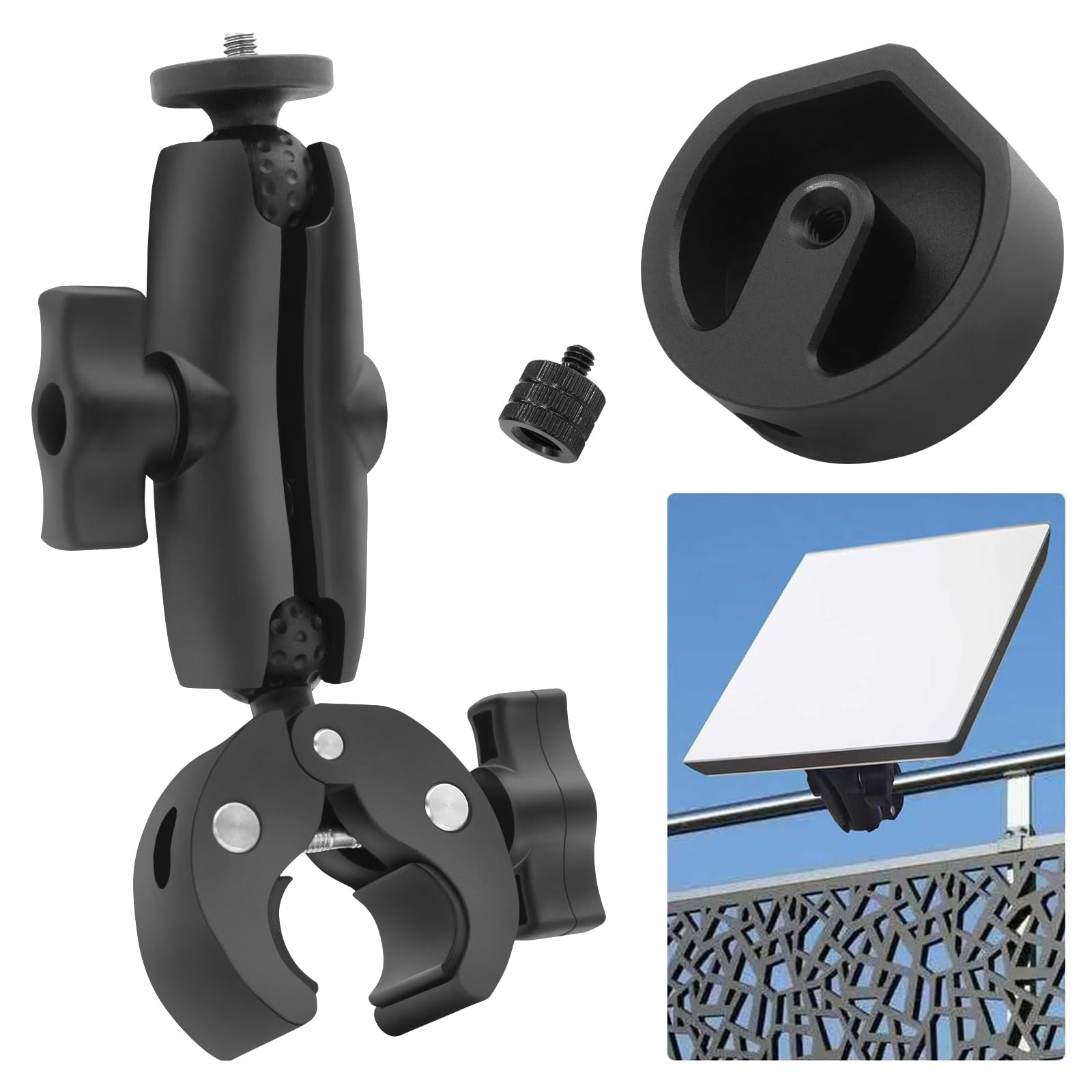 Meafeng Starlink Mini Mount, Universally Adjustable Starlink Mini Pole Clamp Mount Accessories Kit for Rv Ladder, Pole, Yacht, Roof Rack, Camper