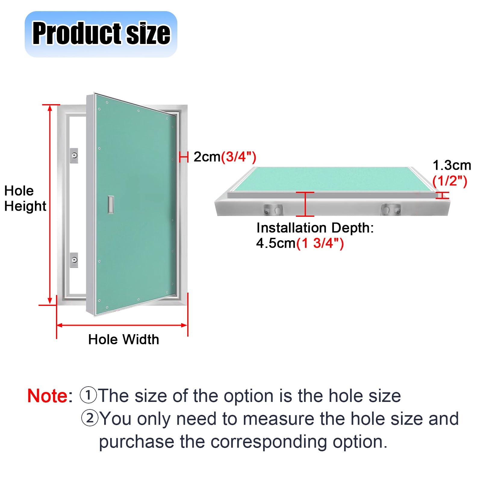 Revisionsklappe Versteckte Trockenbau-Magnet-Revisionsklappe, 40 45 60 80 90 cm Gipskarton-Serviceschachttür mit Griff, Überstreichbare Universelle Revisionslochabdeckung(12x34in/30x85cm)