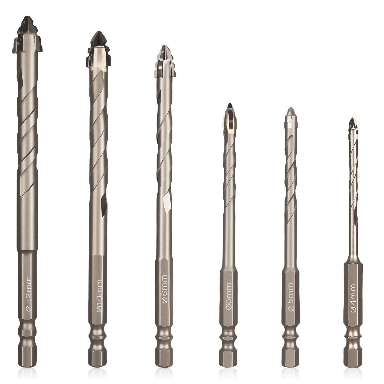 XTDMJ 6 PCS Multi-Material Tile Drill Bits Set