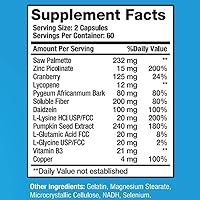 Vista 5 de Complejo de próstata, mezcla de palma enana americana 1000 mg (120 cápsulas)