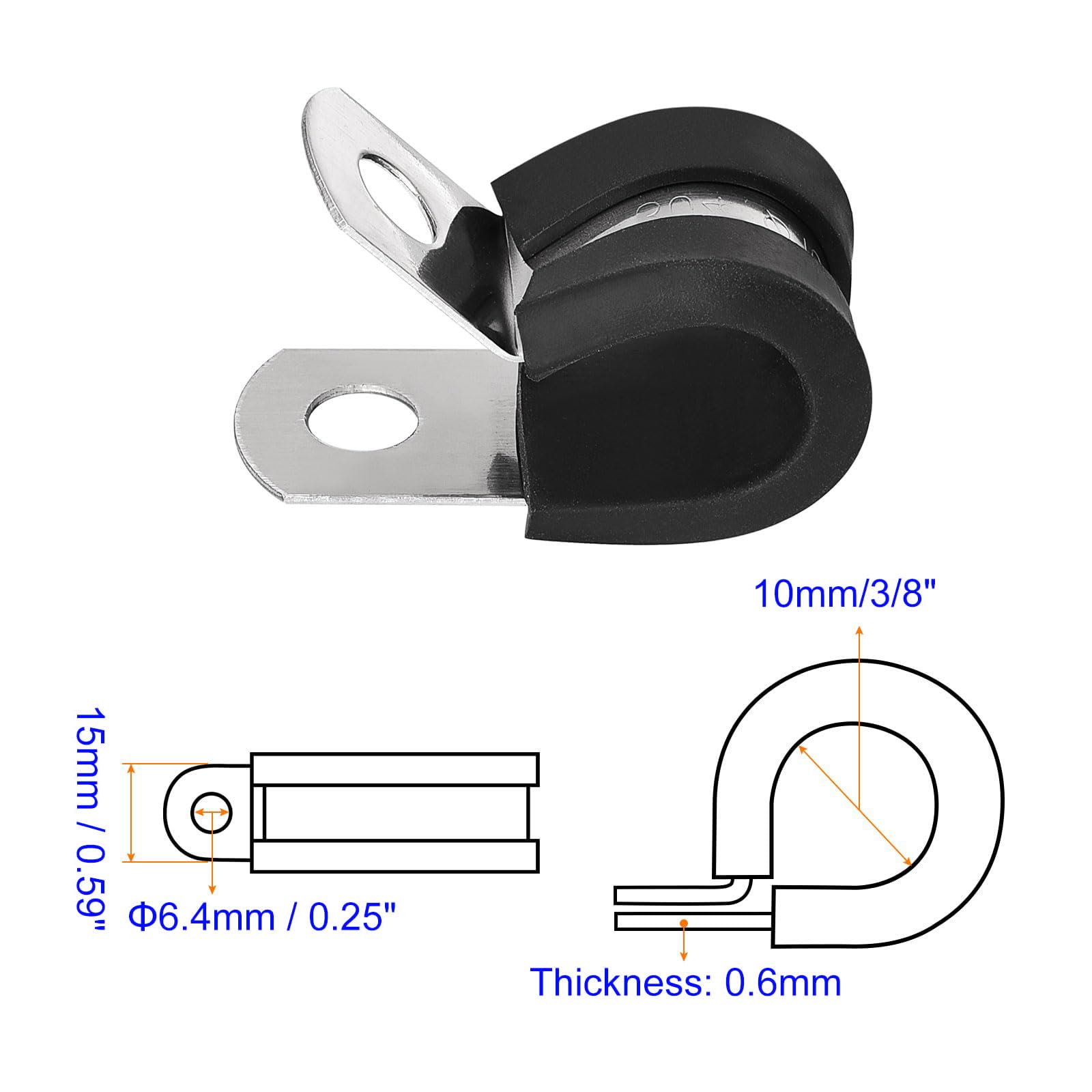 Unifizz 20Pcs 3/8 Inch(10mm) Cable Clamp - Image 2