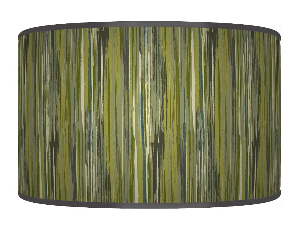New Stripe Abstract Lampshade Olive Green Grey Ceiling Light Handmade Drum Lamp Shade Floor Table or Ceiling Pendant Light Shade dz214 (25cm(10")