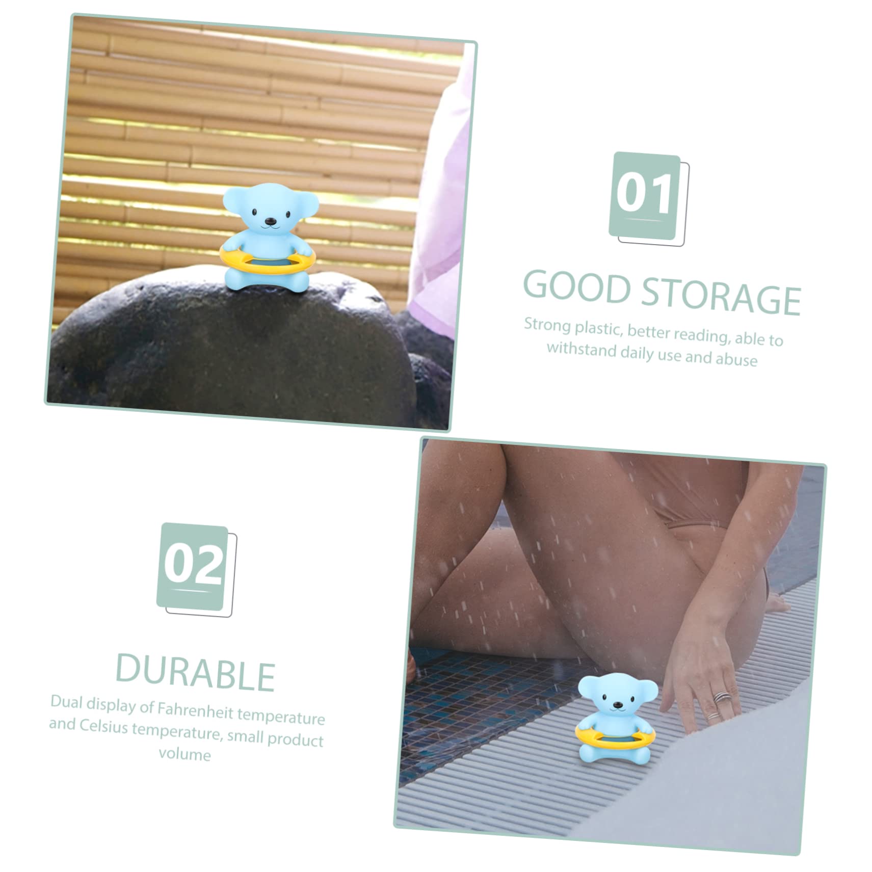 BESPORTBLE 3pezzi Termometro Galleggiante Per Forma Di Orsetto Termometro Digitale Per Bagno e Piscina Misurazione Facile Della Temperatura Per Vasche Idromassaggio e Piscinetta Sicuro e