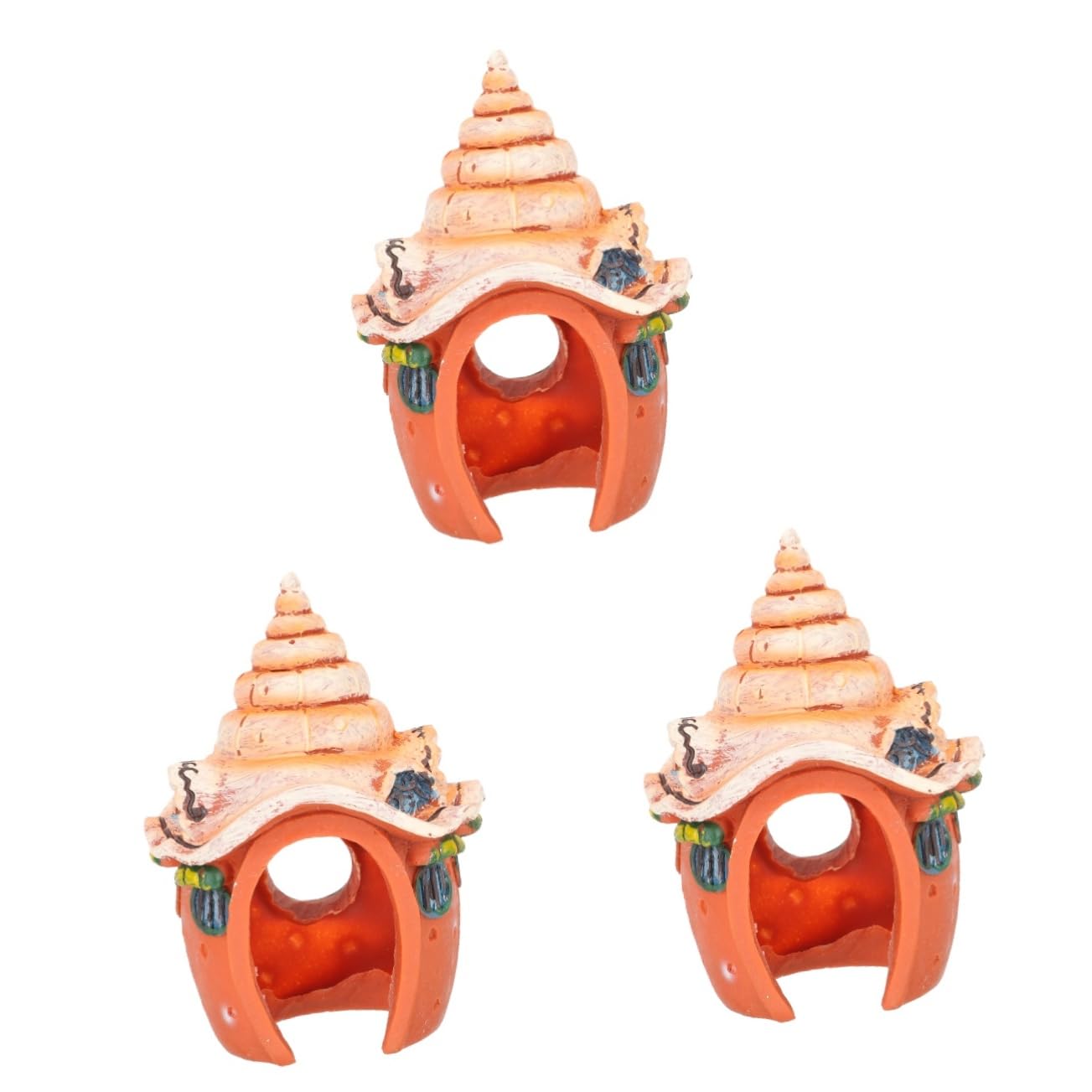 Housoutil 3pcs Aquarium Conch House Aquarium Gravel Aquarium Rock Cave Air Stones Fish Fountain Aquarium Rocks Aquarium Conch Cave Decorations Pool Aquarium Decor Floating Tubing Sand Resin
