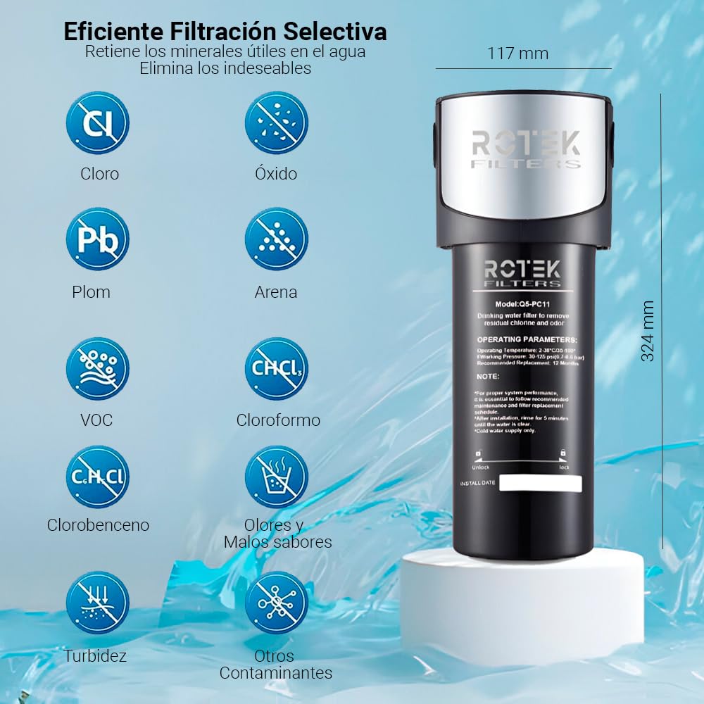 Système de filtration d'eau sous l'évier ROTEK
