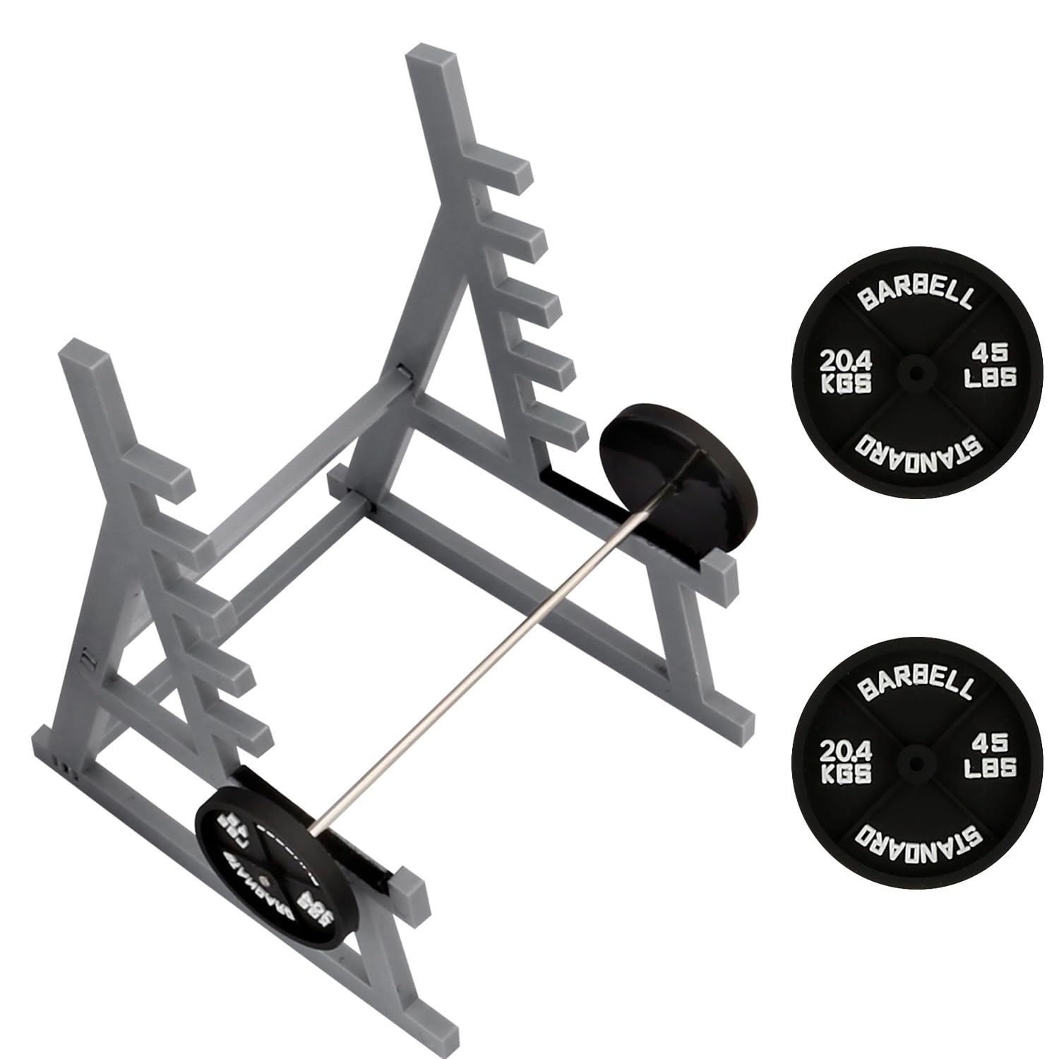 Rumyve Grey Barbell Rack Pen Holder,Funny Squat Rack Pen Holder,Mini Makeup Pen Holder,Gym Theme Desk Pen Organizer For Desks,Home,Offices