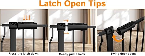 Miniatura 4 de HOOEN - Puertas extra anchas para bebés de 48 a 53 pulgadas, puerta interior para niños o mascotas, perros que caminan a través de la puerta de bebé