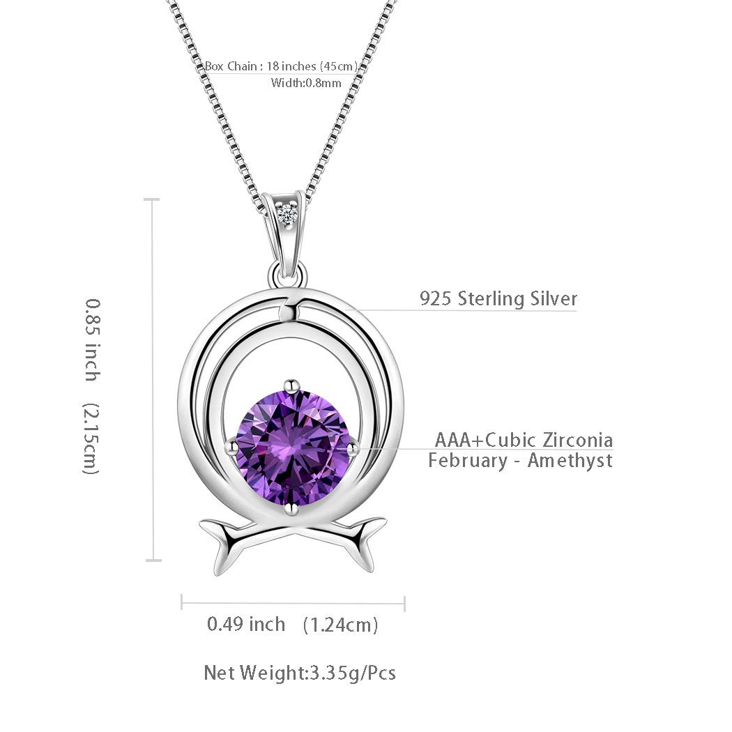 Aurora Tears 925 Sterling Sliver 12 Zodiac Sign Crystal Constellation Pendant Necklace 12 Horoscope Birthstone Necklace Jewellery Gift DP0134