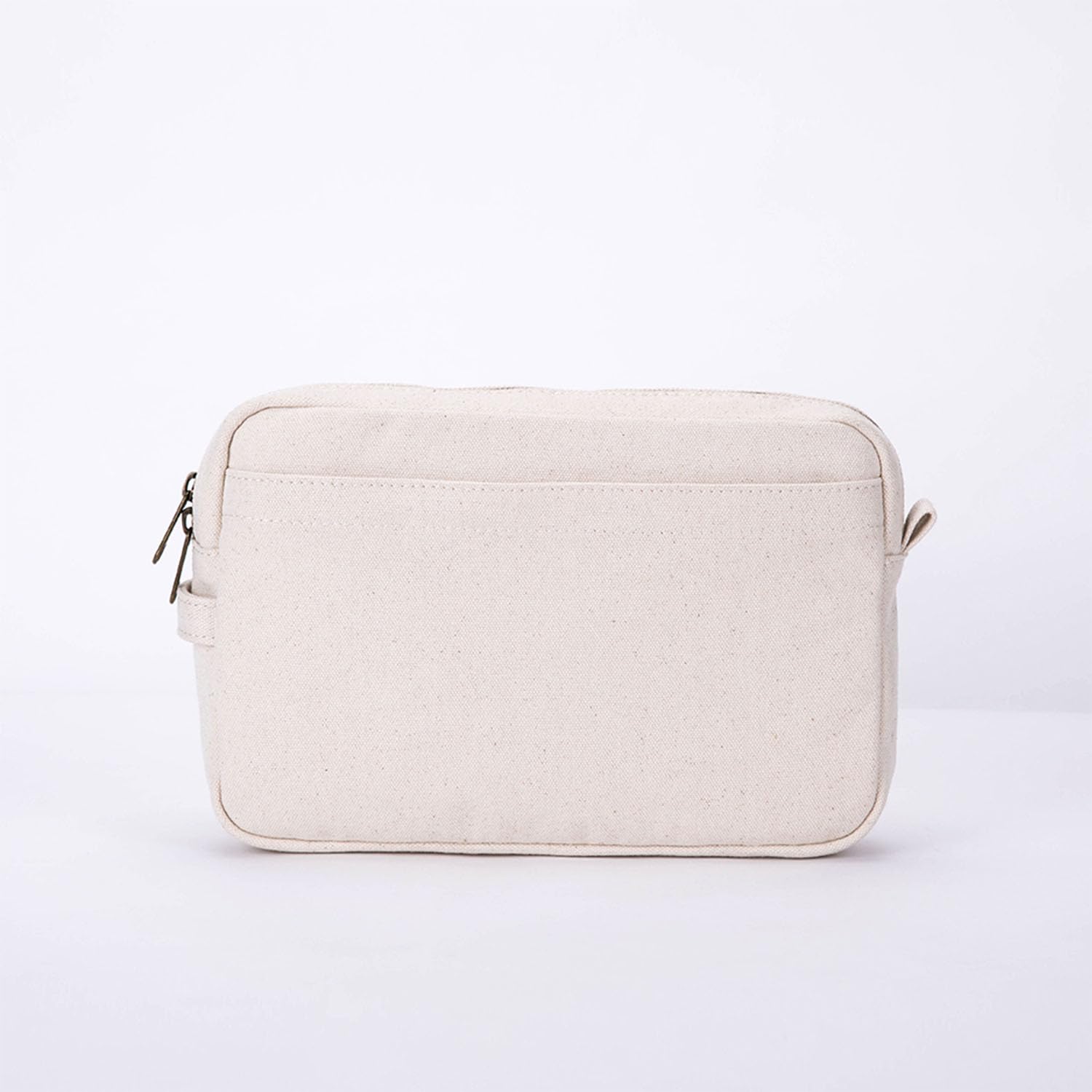 Kosmetiktasche mit großem Fassungsvermögen und mehreren Fächern für einfache Organisation und Reinigung, Beige/Leinen, 11.02" x 1.97" x 7.09", Casual
