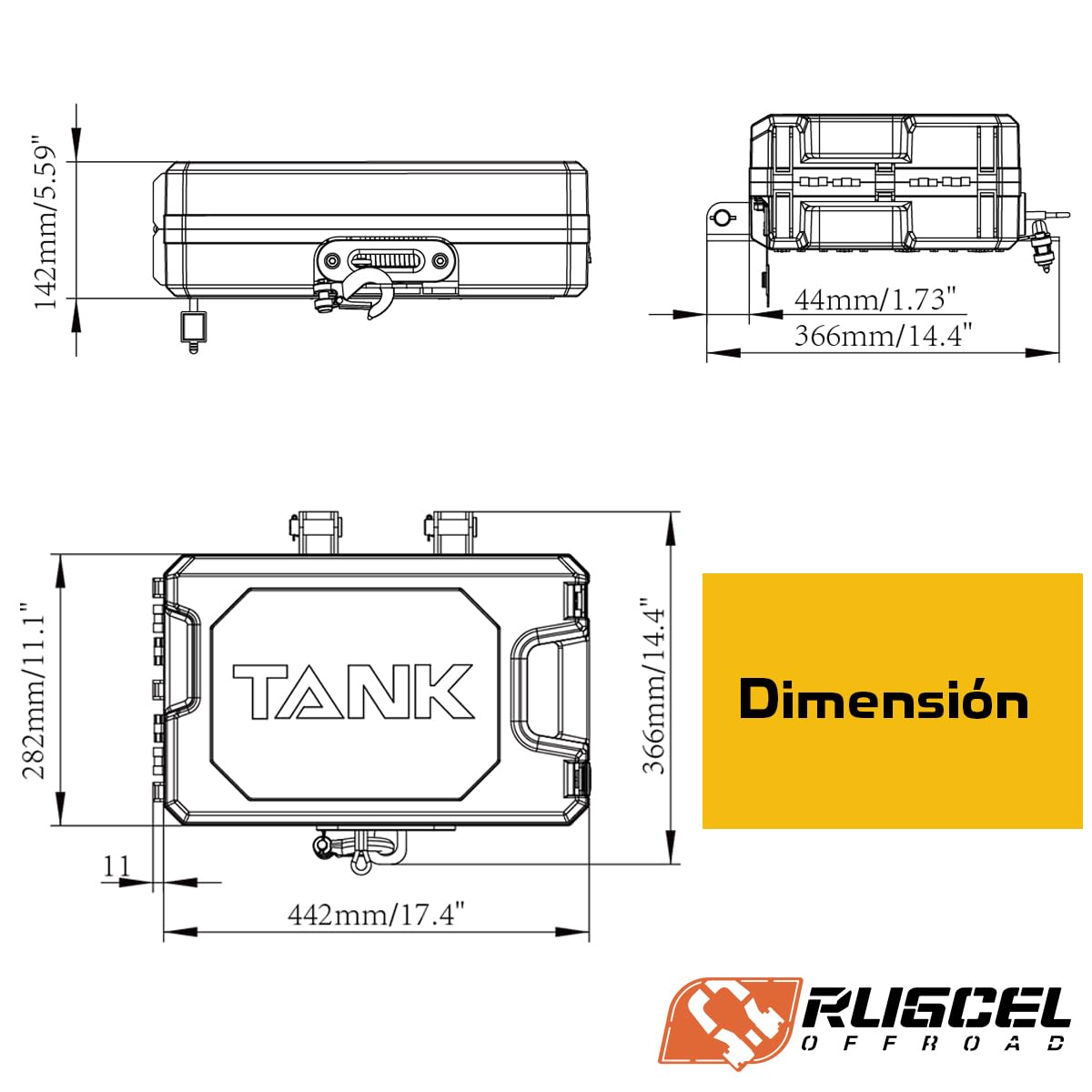 RUGCEL WINCH Cabrestante portátil 12V CC eléctrico de uso general, tracción de línea única de 4500 libras/2041 kg con placa de montaje de acero, guiacabos Hawse integrado y cuerda sintética, control